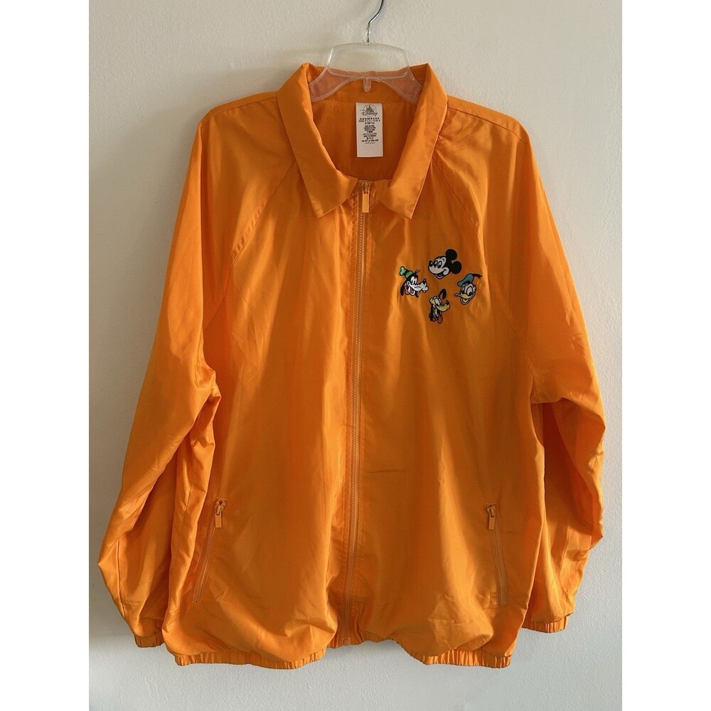 Disney Parks Mickey & Friends Windbreaker Jacket Size XL Orange